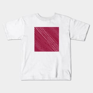 Striped-pattern, red, white, simple, minimal, minimalist, lined-pattern, stripe, modern, trendy, basic, digital, pattern, abstract, lines, line, line-art, jewel-color, Kids T-Shirt